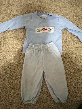 Cecil and Lou smocked helicopter outfit
